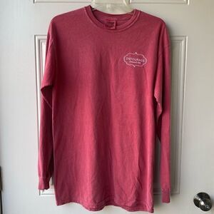 Comfort Colors Women's Tackle Touchdown Tailgate Long Sleeve Shirt Red Medium